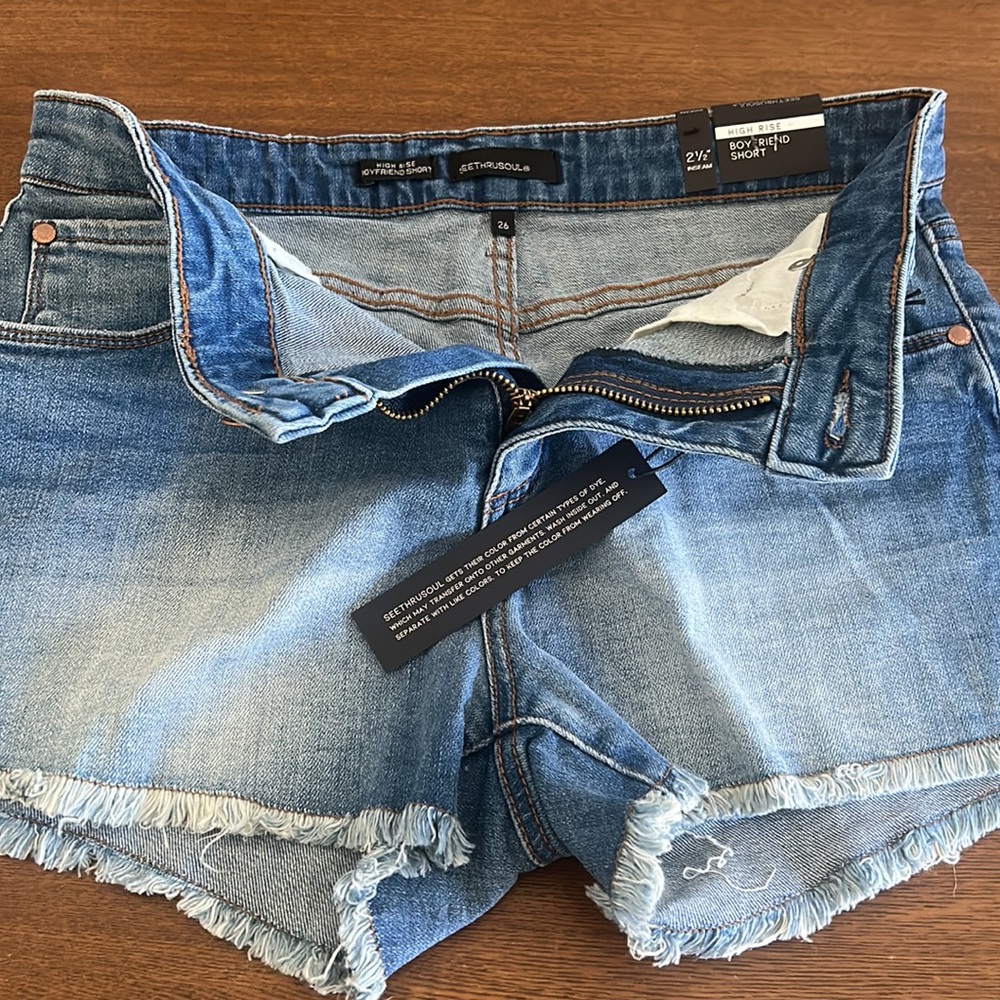 Seethrusoul NWT High Rise Boyfriend Shorts - Picture 5 of 9